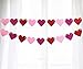 2PCS 27.6Ft Valentines Day Heart Banner - Valentine Glitter Garland Red Pink Rosy Wedding Party Decorations Ornaments