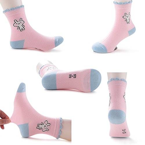 SUNBVE Baby Toddler Girls' Bunny Adorable Cotton Casual Socks 5 Pack - Thumbnail 4