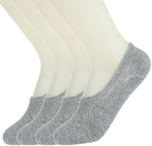 Mens No Show Socks Casual Low Cut Thin Loafers Non Slip Boat Liners Socks by Chorade Fit All Seasons 4 pack