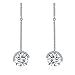 SBLING Platinum-Plated Drop Earrings Made with Austrian Crystals (9 cttw)