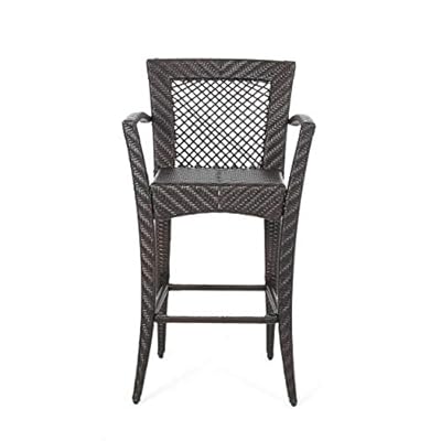 Christopher Knight Home Megan Outdoor 46" Wicker Barstool (Set of 2), Multi Brown Finish 41jAfQ4VniL