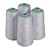 High Speed Polyester Sewing Thread 4 Cone 6000 Yards Sewing & Quilting Use Industrial Standard Color All Purpose Thread by Secret Life (4 Cone x 6000 Yards, White)