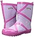 Kidorable Ballerina Rainboots, Pink, Size 9 M US, Natural Rubber Boots with Cotton Lining, Pull On Heel Tab & Non-Slip Sole
