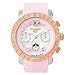Mulco Ladies Nuit Lace XL Swiss Quartz Multifunctional Movement Women's Watch, 42mm Case With Mother of Pearl and Rose Gold Accents, Pink Silicone Band