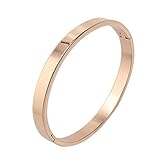 7th Element Polished Stainless Steel Bracelet Classical Band Bangle for Womens Mens 6.3inch-7.1inch