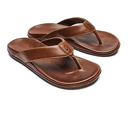 OLUKAI Auinala Men's Sandals, Leather, Lightweight