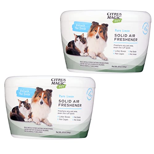 Citrus Magic Pet Odor Absorbing Solid Air Freshener, Pure Linen, 20-Ounce, Pack…