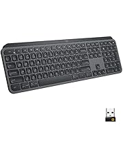 Logitech MX Keys Advanced Wireless Illuminated Keyboard, Tactile Responsive Typing, Backlighting, Bluetooth, USB-C, Apple macOS, Microsoft Windows, Linux, iOS, Android, Metal Build - Graphite
