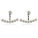 Sterling Silver Ear Jackets Earrings Chic Bead Ball Stud Ear Jackets Swing Front Back 2 In 1 Earring Cuff Set For Birthday Graduation Party Women