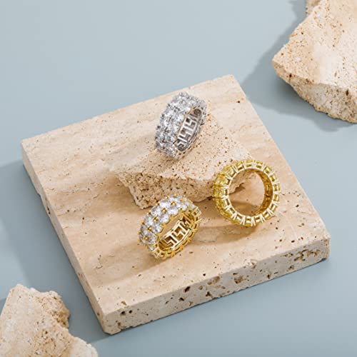 TOPGRILLZ Iced Out Ring – 5 Rows, 14K Gold Plated, Cubic Zirconia - View #2