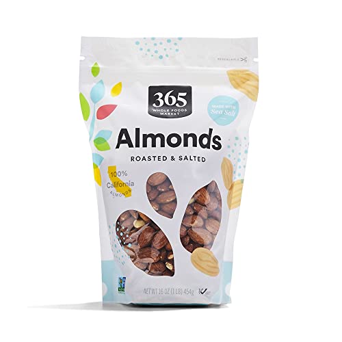 365 BY WHOLE FOODS MARKET, ROASTED AND SALTED ALMONDS, 16 OUNCE