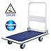 Platform Cart Folding Dolly Cart with Wheels Heavy Duty Platform Push Hand Truck Foldable Push Dolly Moving Warehouse Rolling Casters 330lbs Weight Capacity,Blue