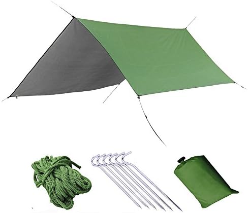 Lovement Portable Waterproof Rain Tarp Rain Outdoor Fly Tent Tarp Shelter Sunshade (ArmyGreen)
