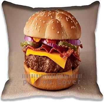 Verna Christopher Fast Food Burger Chair Seat Back Office Cushion Cover Cotton Polyester Throw Pillow Case Decorative Pillowcase Square Pillow Sham Inch