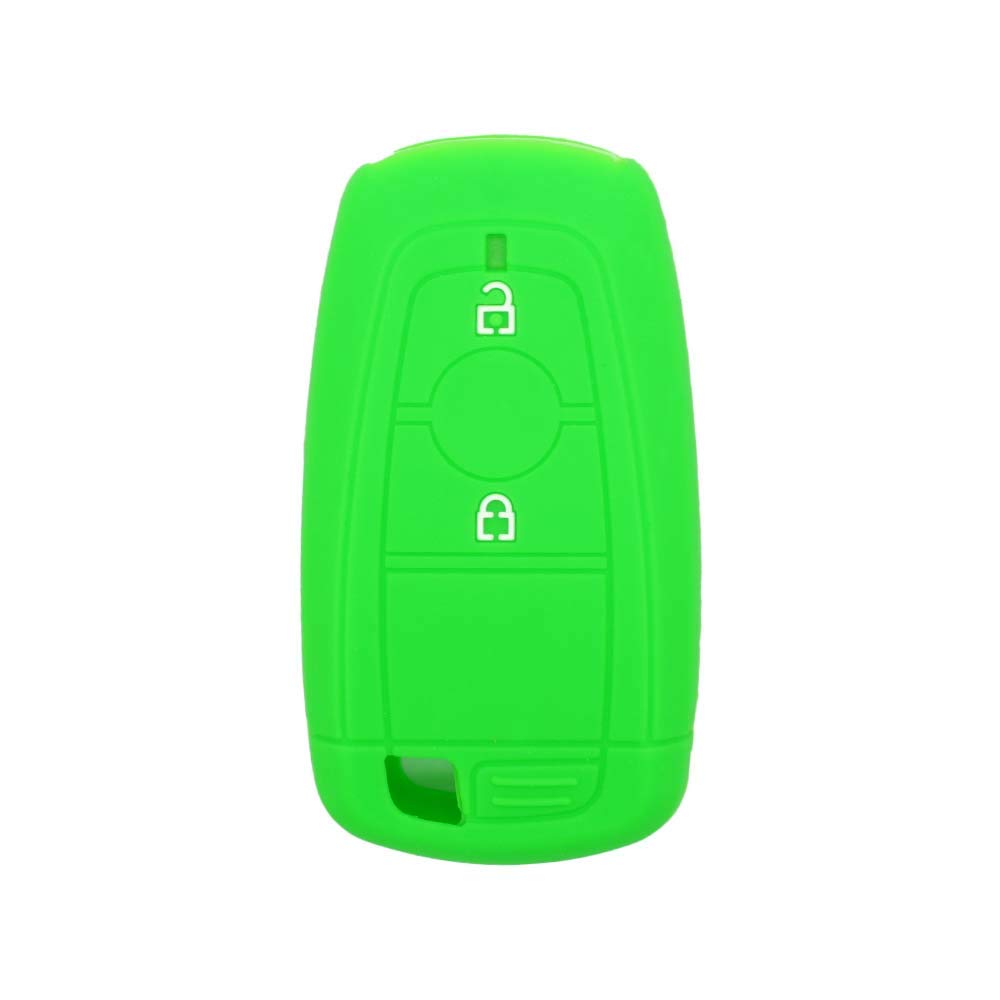 BROVACS Silicone Cover Protector Case Holder Skin Jacket Compatible with FORD EcoSport Mondeo Edge 2 Button Smart Remote Key Fob CV4712 Light Green