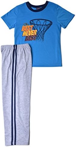 [94516-BLU-8B] Big Boys 2-Piece Pajama Sets: Graphic Tops, Long Pants, 8-16