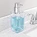 mDesign Square Glass Refillable Liquid Soap Dispenser Pump Bottle for Bathroom Vanity Countertop, Kitchen Sink - Holds Hand Soap, Dish Soap, Hand Sanitizer, Essential Oils - 2 Pack - Clear/Chrome