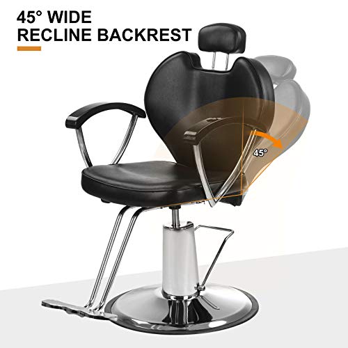 Artist Hand Hydraulic Reclining Barber Chair 20 Inch Width Hair Styling Chair Salon Chair Spa