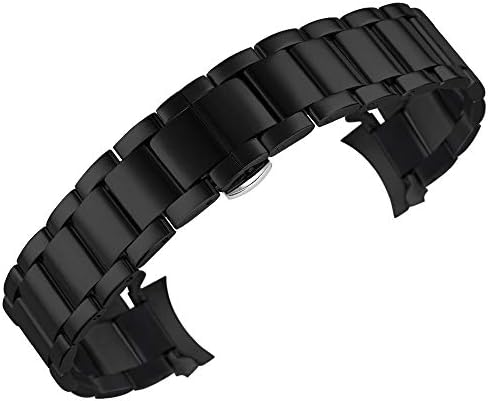 Premium Stainless Steel Watch Bands with Curved End Link Wrist Watch Band Bracelet Strap Replacement 10mm Silver