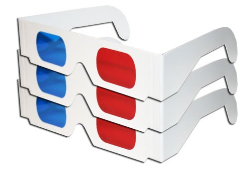 Red & Blue White Cardboard Glasses (3 Pairs) MADE IN US