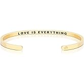 MantraBand Bracelets - Inspirational Engraved Adjustable Mantra Band Cuff Bracelet - Gold color - Gifts for Women