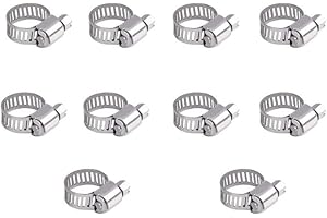 10Pcs Hose Clips 6-12mm Jubilee Clips Adjustable 304 Stainless Steel Hose Clamps Worm Drive Pipes Hose Clamps Clips