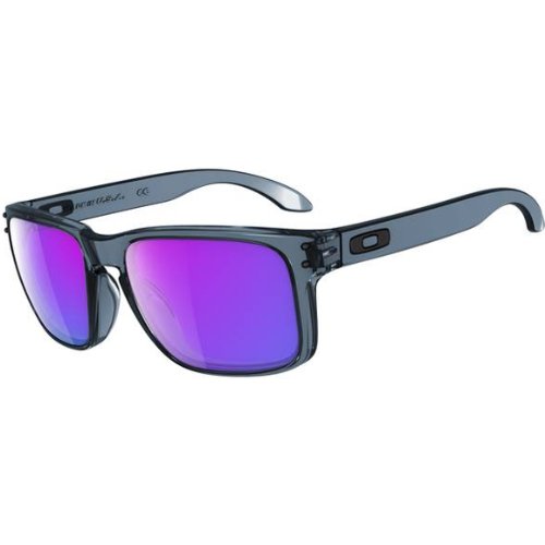 Oakley Holbrook Sunglasses - Oakley Men s Lifestyle Rectangular Authentic Eyewear - Crystal Black/Violet Iridium / One Size Fits All
