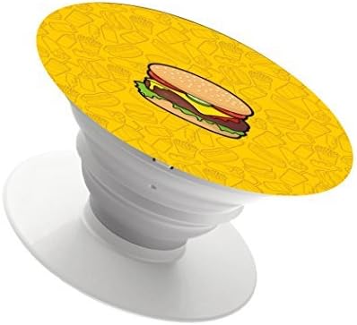 Multi Function Cell Phone Holder Finger Holder Expanding Stand and Grip Pop Mount Sockets for smartphone and tablet(white)-cheeseburger incipio feather shine