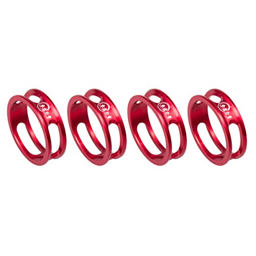 EASTERN POWER Bike Headset Spacer 1-1/8" MTB Headset Spacers Road Bicycle Stem Spacers 10mm x 4, Red - Thumbnail 4