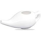 Leak Proof Durable Ceramic Neti Pot Non-Metallic and Lead Free Comfortable Grip | Microwave and Dishwasher Friendly Natural T