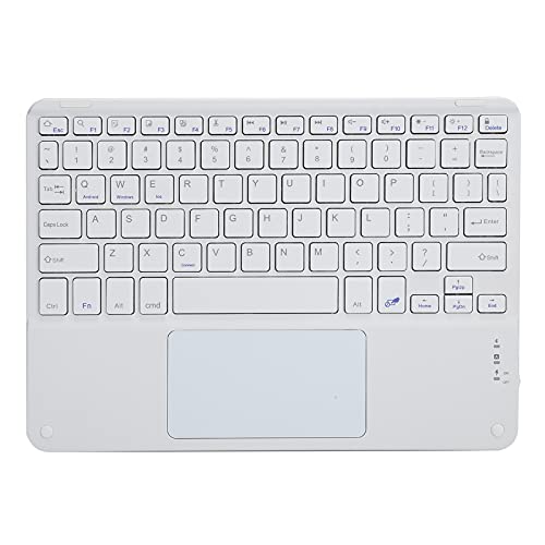VBESTLIFE 10in Wireless Bluetooth Keyboard with Touchpad smartphones, for Tablets, Laptops, and Desktop Computers (white)
