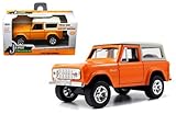 New 1:32 W/B Just Trucks - ORANGE 1973 FORD BRONCO Diecast Model Car By Jada Toys