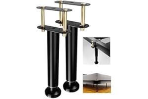 RUIRU BRO Adjustable Bed Frame Support Legs,Metal Bed Center Slat Heavy Support Leg,UPGRADE Under Bed Support, Bed Slat Reinforcement Kit,Bed Support Legs for Bed Frame Replacement,More Stable, More Quiet(2pcs)