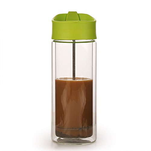 image for BunMo Double Wall Glass Personal French Press for BulletProof Coffee, 