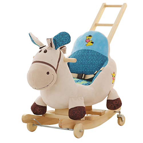 Schaukelpferd Schaukeltier Trojanische Kinder Mit Schubstange doppeltem Verwendungszweck Musik Baby Schaukelstuhl Baby…
