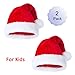Bnikion Red Santa Hat for Kids 2 Pack Children Christmas Hats Plush Xmas Hat for Child Christmas New Year Party