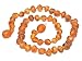 Baltic Amber Teething Necklace for Babies - Raw not polished Amber - Maximum Pain Relief - Safety Knotted - Best quality for best price ! (11.8 inches, Orange)