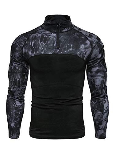 Sexy-Dance-Tactical-Uomo-Camo-Combat-Camicia-a-Maniche-Lunghe-Stile-Militare-Slim-Fit-Outdoor-Top-con-Tasche-per-Caccia-Campeggio-Escursioni