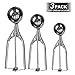 TIANHOO Cookie Scoop Set Stainless Steel Ice Cream Scoop Set Cookie Scoop Set Trigger for Cookie Dough Cake Make 3 Size Upgrade (3 PCS)