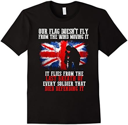 Men's British Army Dead Soldiers Tribute with UK Flag T-shirt 3XL Black