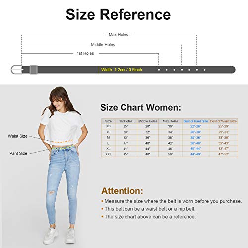 JasGood 4 Stück Damen Schmal Leder Gürtel PU, Extra Dünn Hüftgürtel, Gürtel Mehrfarbig Optional Stilvoll Taillengürtel für Jeans Kleid Dornschließe