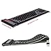 Ouleevii 2.4G Wireless Keyboard Waterproof Folding Silicone107-Key Mute Gaming Keyboard with USB Receiver for Notebook Desktop Laptops PC