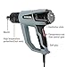 WORKPRO Heat Gun, Heavy Duty Hot Air Gun 1500W 122°F-1112°F(50°C-600°C) Variable Temperature Control,3 Modes with Four Metal Nozzle Attachments(UL)