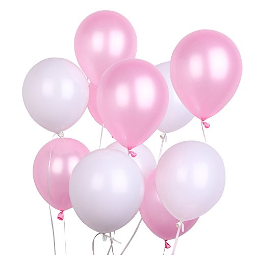 Partywoo Pink And White Balloons 100 Pcs 12 Inch Pale Pink