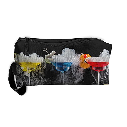 Cosmetic Bags With Zipper Makeup Bag Drinks Citrus Cocktail Middle Wallet Hangbag Wristlet Holder