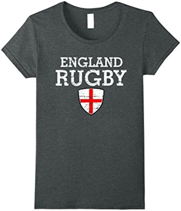 Womens England flag rugby tshirt XL Dark Heather