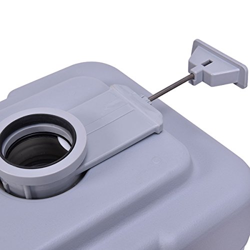 choice 5 Gallon 20L Portable Toilet Flush Travel Camping Outdoor/Indoor Potty Commode Products (Gray)