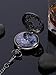 Mudder Steampunk Blue Hands Scale Mechanical Skeleton Pocket Watch