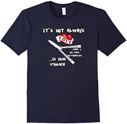 Men's Butterfly Knife Love Shirt Small Navy
