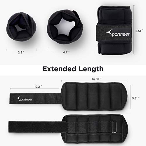 Sportneer Adjustable Ankle Weights Set 1 Pair 2 4 6 8 10 13Lbs Arm